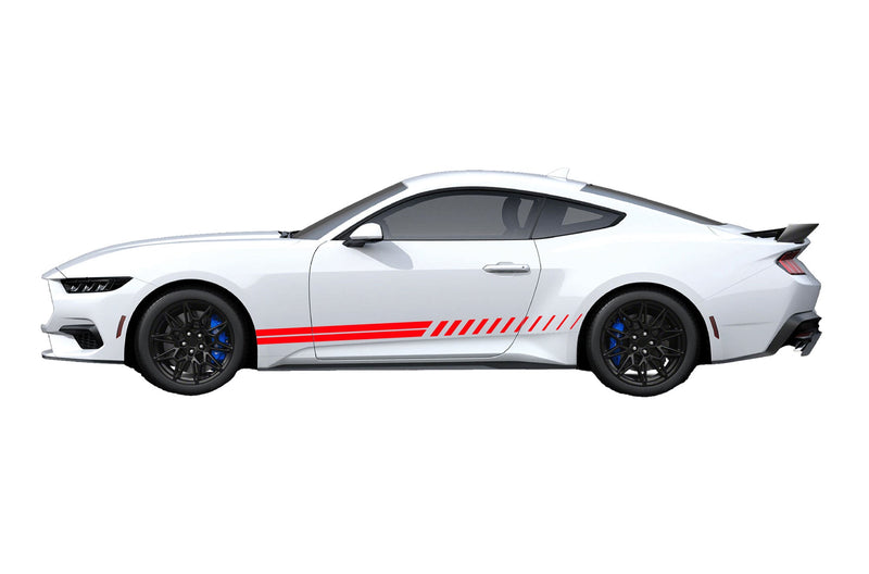 Lower rush stripes side graphics decals for Ford Mustang