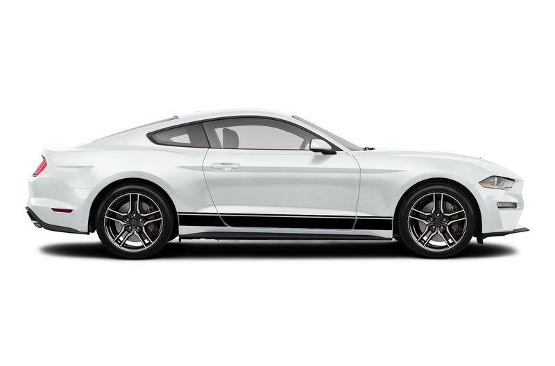 Lower road side stripes graphics decals for Ford Mustang