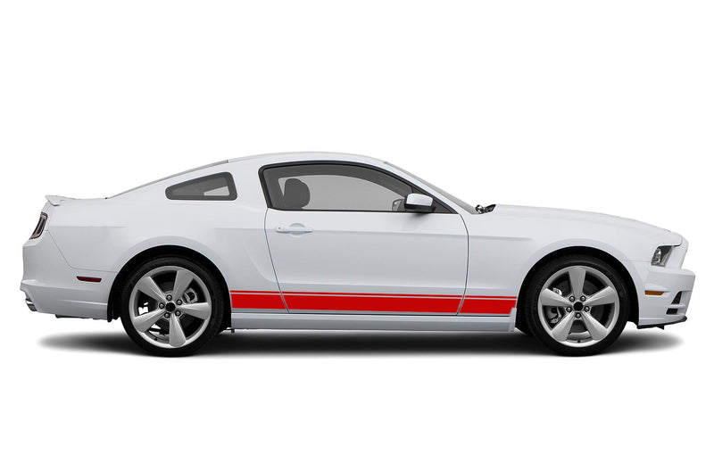 Lower side road stripes graphics decals for Ford Mustang 2010-2014