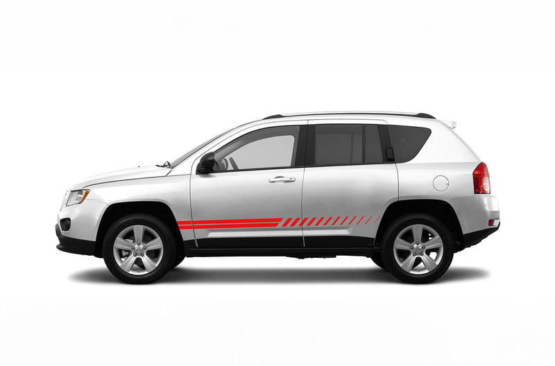 Lower double stripes decals compatible with Jeep Compass 2011-2017