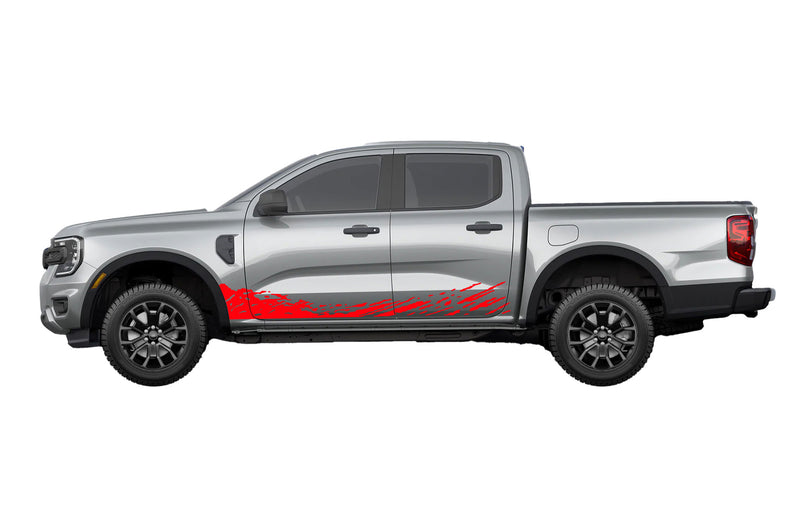 Splash Ranger Decals Lower mud splash side graphics decals for Ford Ranger