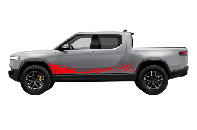 Lower mud splash side graphics decals for Rivian R1T