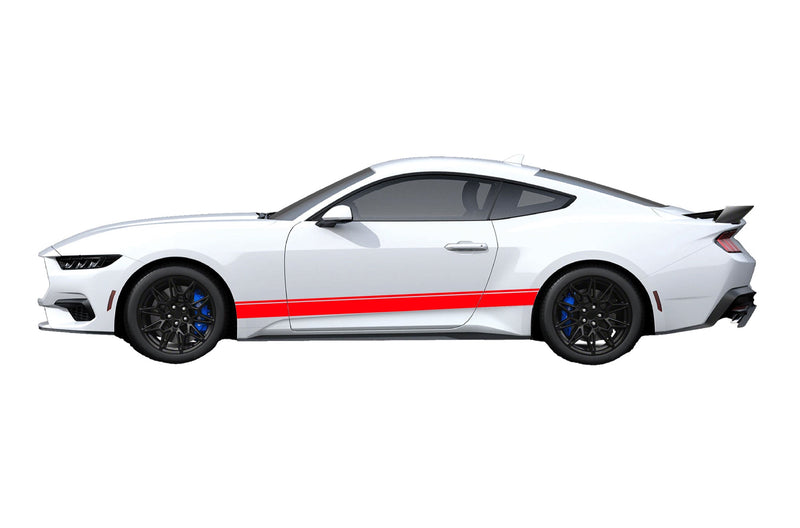 Lower road stripes side graphics decals for Ford Mustang