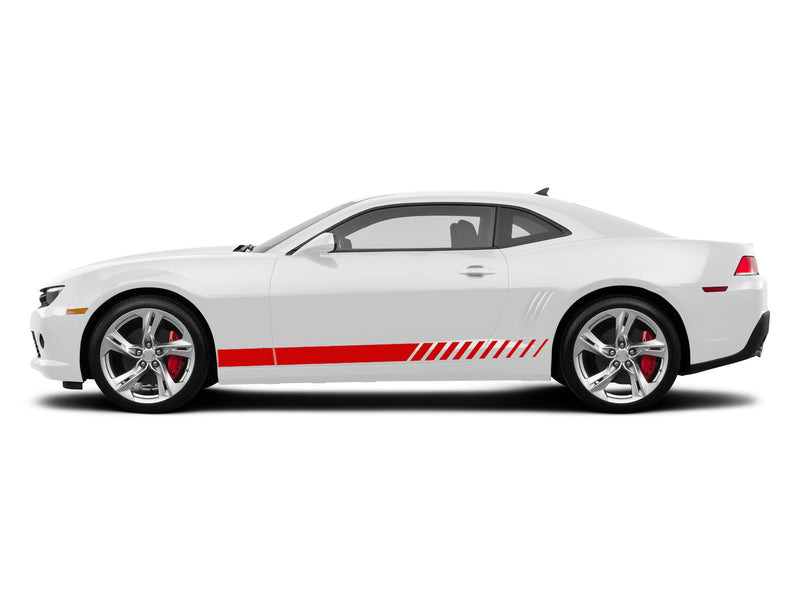 Lower side racing stripes graphics decals for Chevrolet Camaro 2010-2015