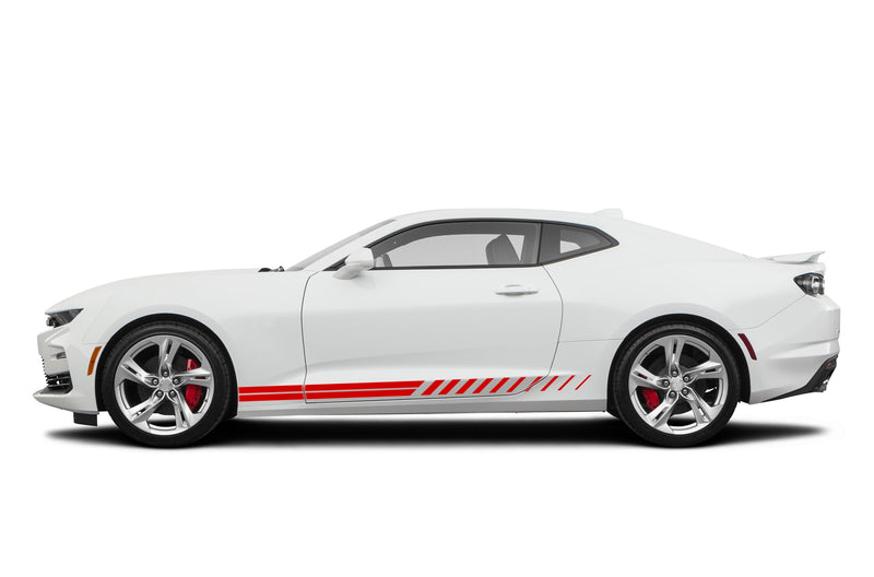 Lower side racing rush stripes graphics decals for Chevrolet Camaro