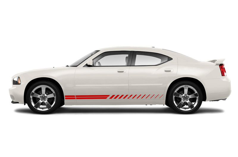 Lower side rush stripes graphics decals for Dodge Charger 2006-2010