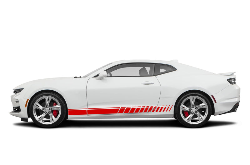 Lower side racing speed stripes graphics decals for Chevrolet Camaro