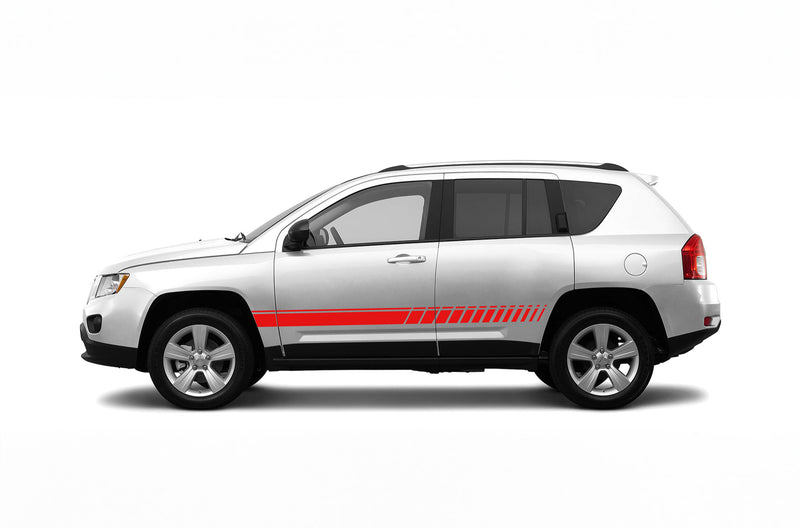 Lower side stripes decals compatible with Jeep Compass 2011-2017