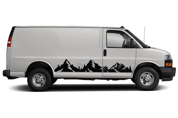 Mountain Adventure Side Graphics Decals for Chevrolet Express