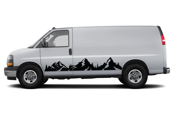 Mountain Adventure Side Graphics Decals for GMC Savana