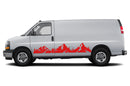 Mountain Adventure Side Graphics Decals for GMC Savana
