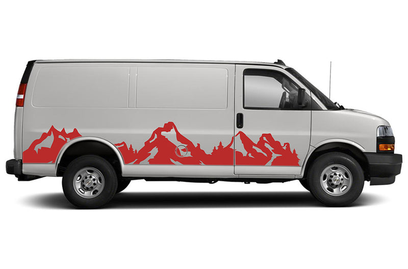 Mountain Escape Side Graphics Decals for Chevrolet Express