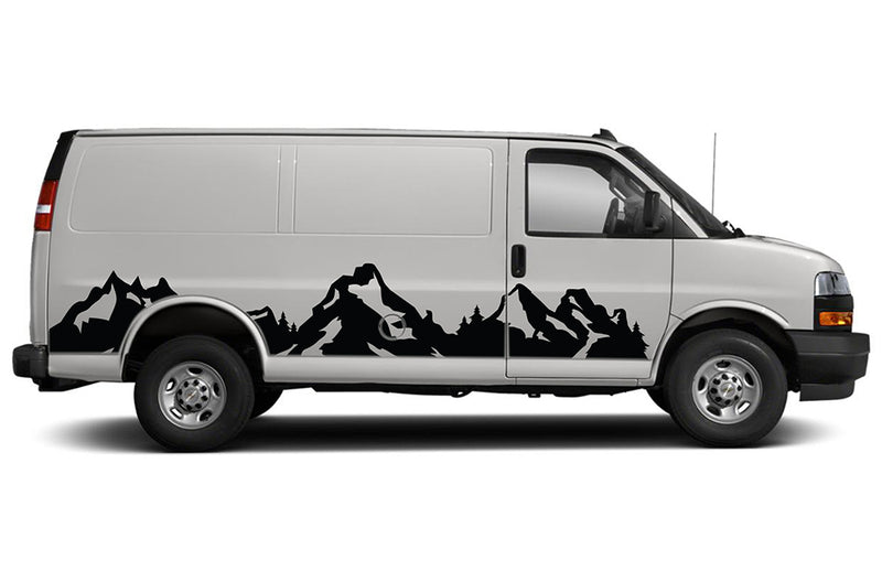 Mountain Escape Side Graphics Decals for Chevrolet Express