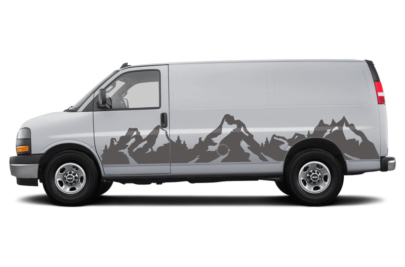 Mountain Escape Side Graphics Decals for GMC Savana