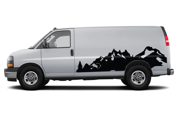 Mountain Range Side Graphics Decals for GMC Savana