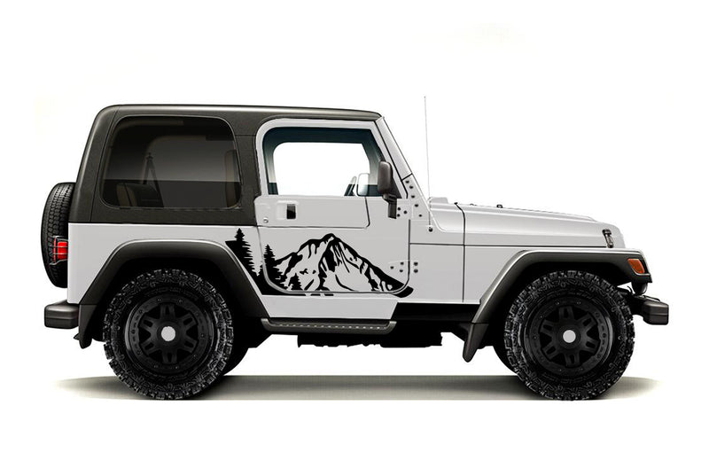 Mountain forest side graphics decals for Jeep Wrangler TJ