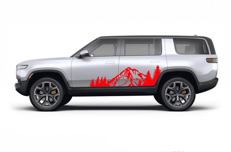 Mountain forest side graphics decals for Rivian R1S