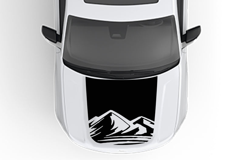 Mountain hood decals compatible with Jeep Grand Cherokee