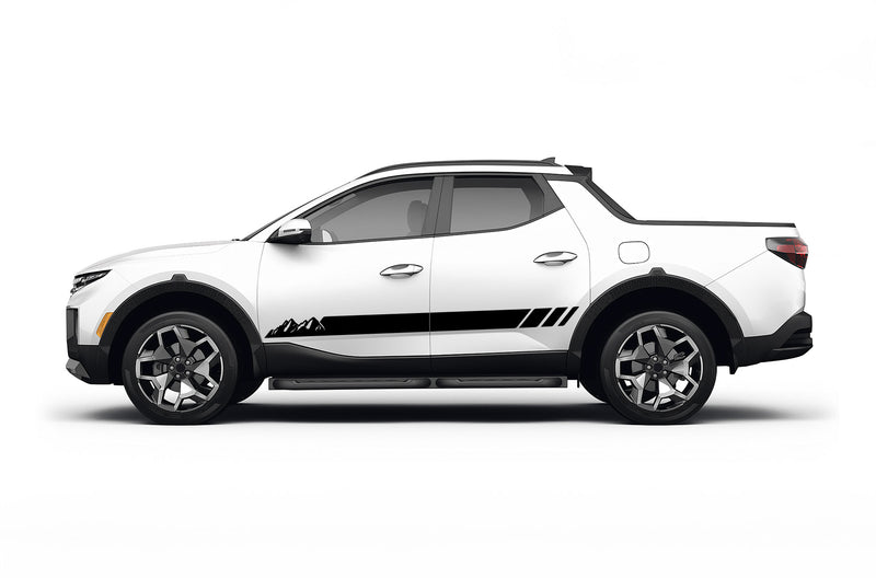 Mountain lower side stripes graphics decals for Hyundai Santa Cruz