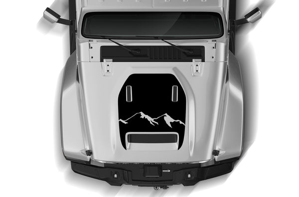 Mountain style hood graphics decals for Jeep Gladiator JT Mojave