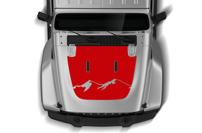 Mountain style hood graphics decals compatible with Wrangler JL