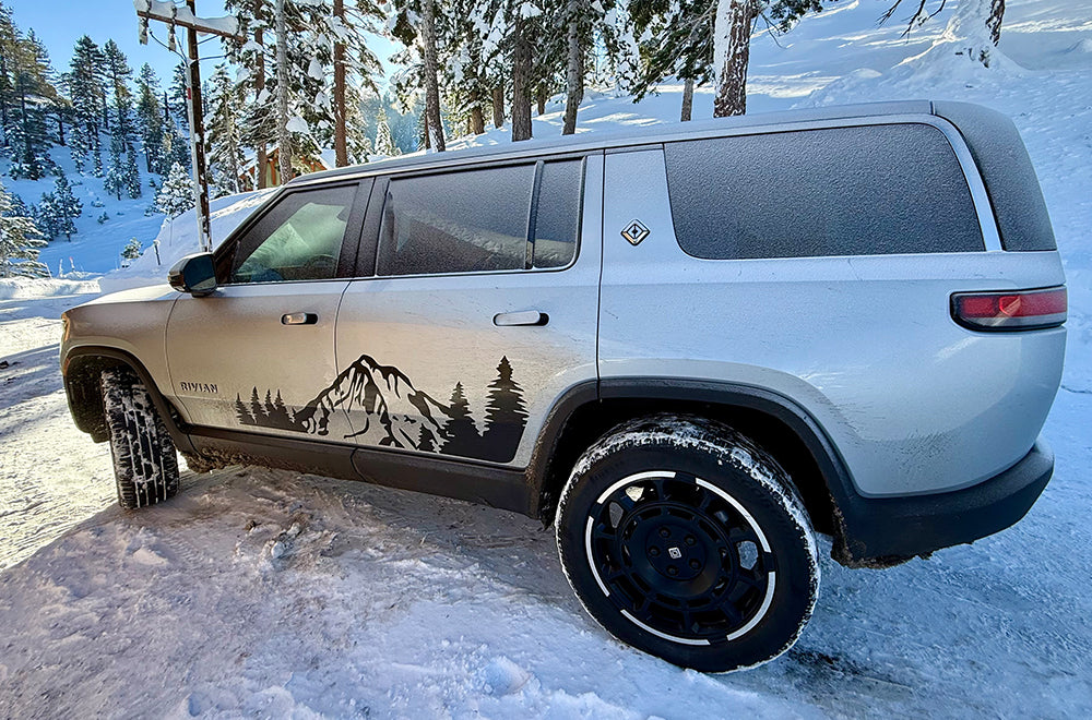 Mountain forest side graphics decals for Rivian R1S