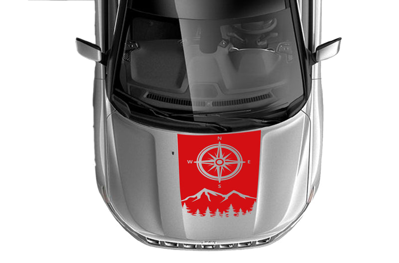 Mountain compass hood graphics decals for Jeep Compass