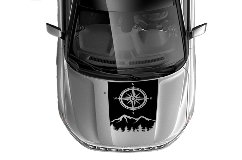 Mountain compass hood graphics decals for Jeep Compass