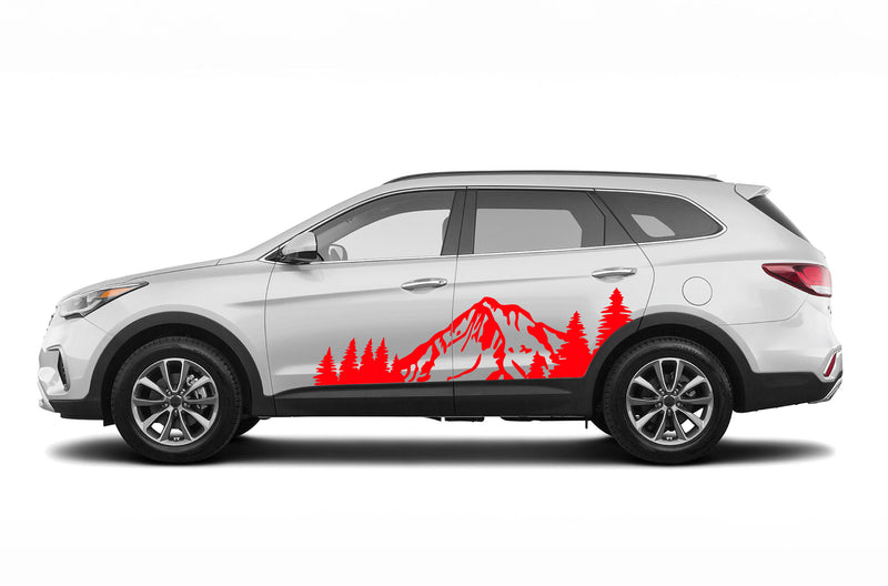 Mountain forest graphics decals for Hyundai Santa Fe 2019-2023