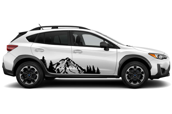 Mountain forest side graphics decals for Subaru Crosstrek 2018-2023