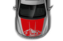 Mountain hood decal compatible with Jeep Grand Cherokee 2011-2021