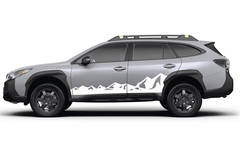 Mountain range side graphics decals for Subaru Outback