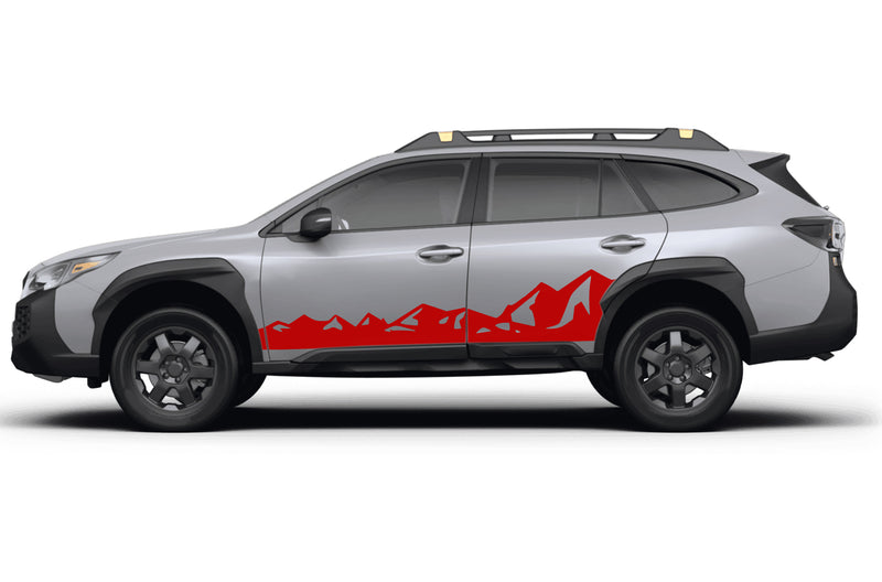 Mountain range side graphics decals for Subaru Outback