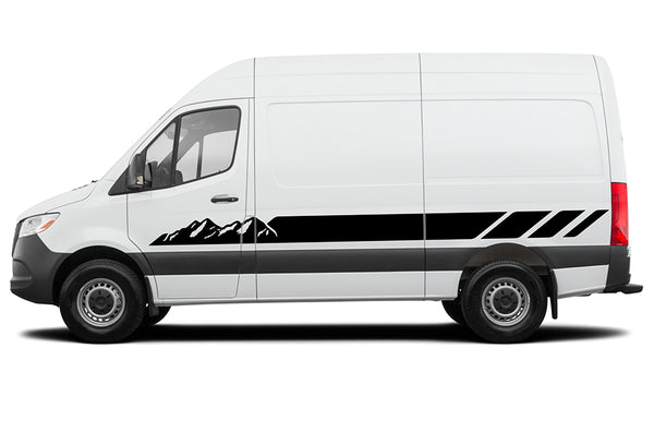 Mountains stripes side graphics decals for Mercedes Sprinter