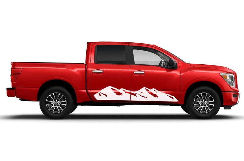 Mountain side graphics decals for Nissan Titan