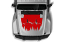 Mountain trees hood graphics decals compatible with Jeep Gladiator JT