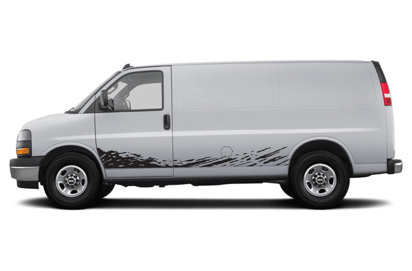 Mud Splash Side Graphics Decals for GMC Savana