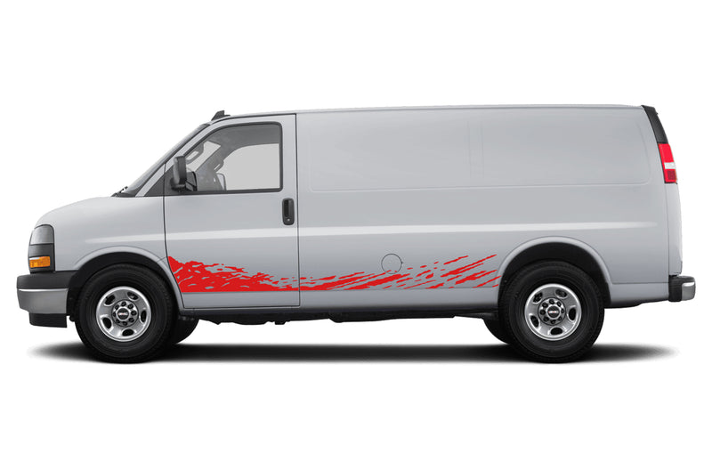 Mud Splash Side Graphics Decals for GMC Savana