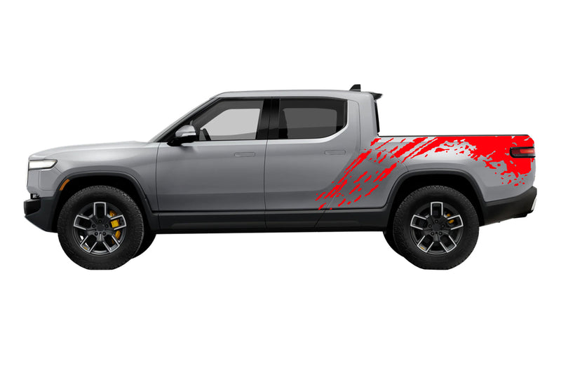 Mud splash bed side graphics decals for Rivian R1T