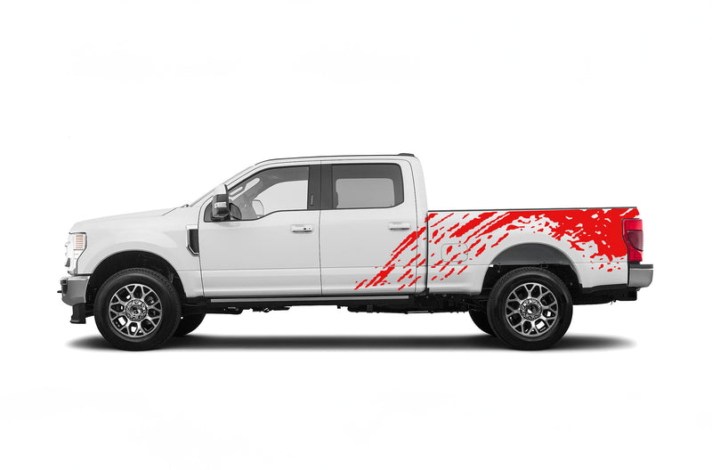 Mud splash side bed graphics decals for Ford F250 2017-2022