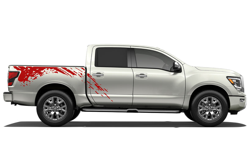 Mud splash bed side graphics decals for Nissan Titan