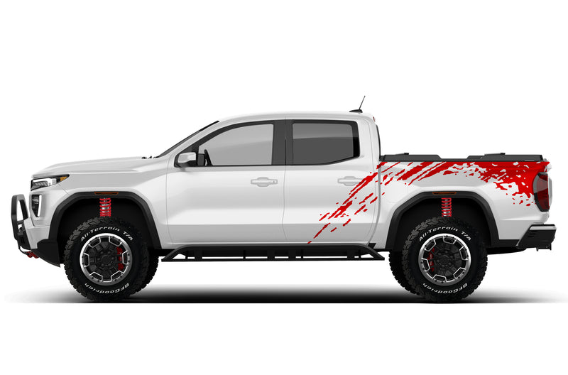 Mud splash side bed graphics decals for GMC Canyon