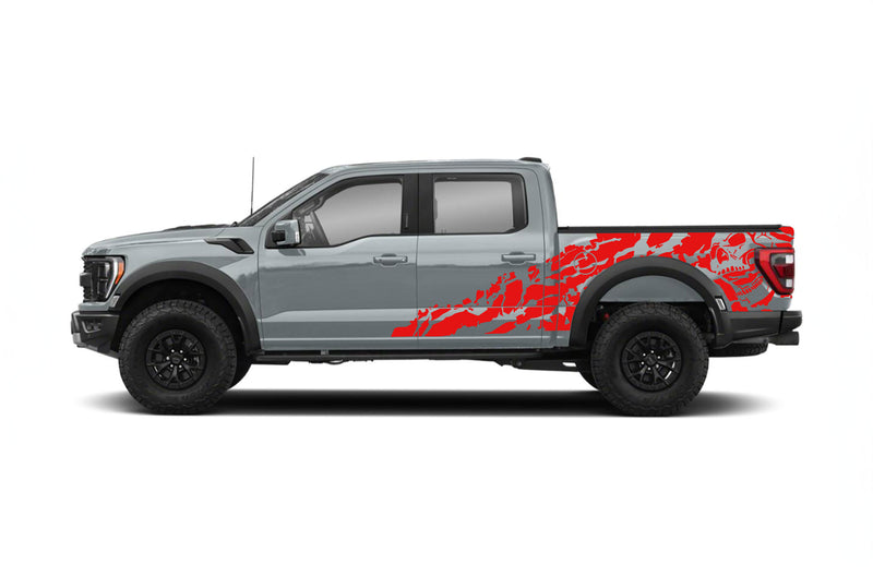 Nightmare shredded side graphics decals for Ford F150 Raptor