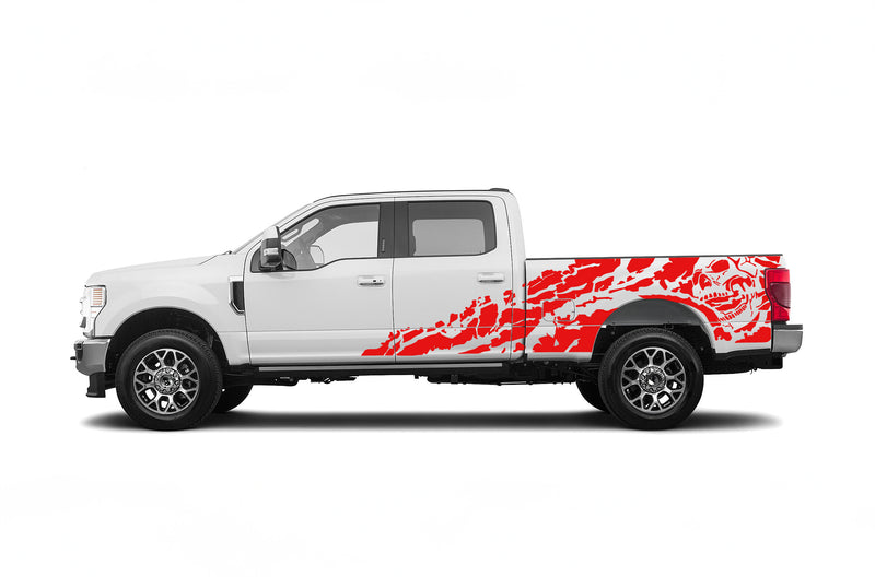 Nightmare shredded side graphics decals for Ford F250 2017-2022