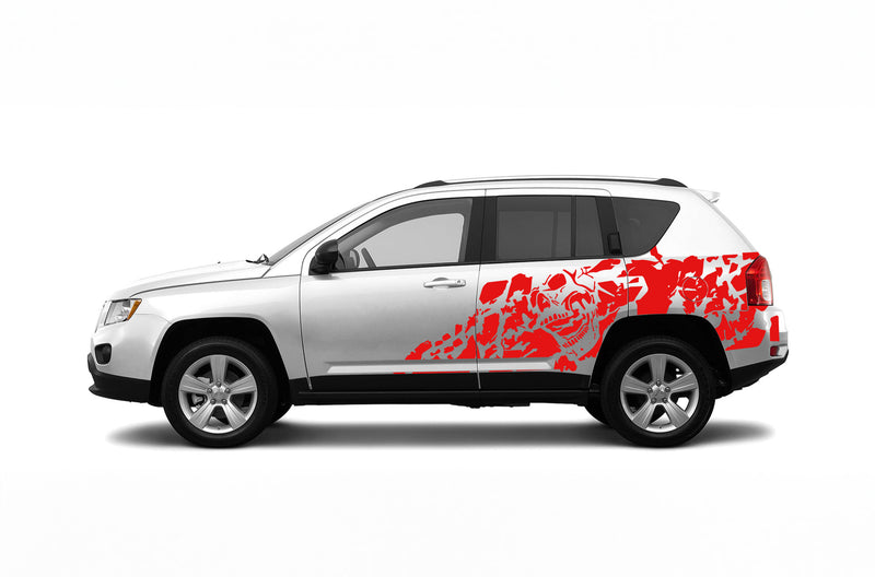 Nightmare shredded decals compatible with Jeep Compass 2011-2017