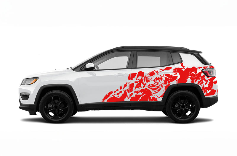 Nightmare shredded side graphics decals for Jeep Compass