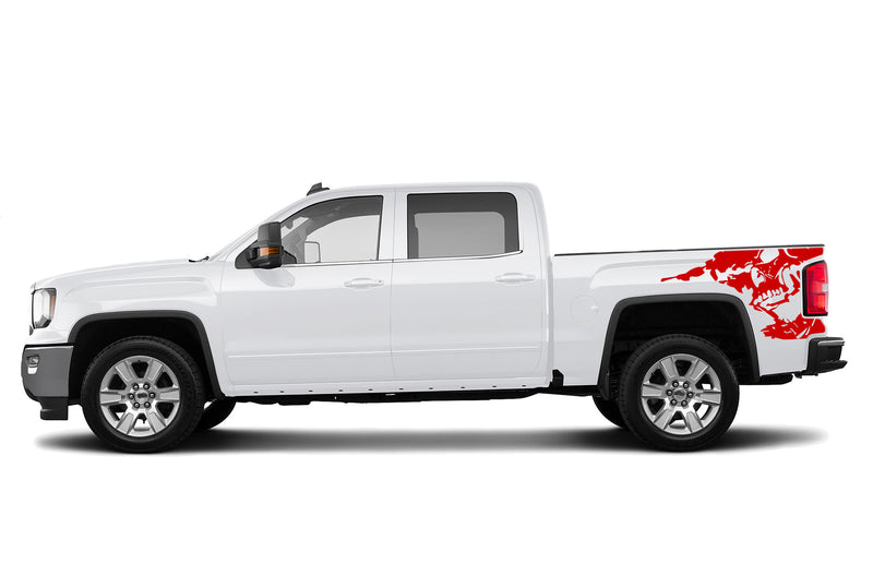 Nightmare bed side graphics decals for GMC Sierra 2014-2018