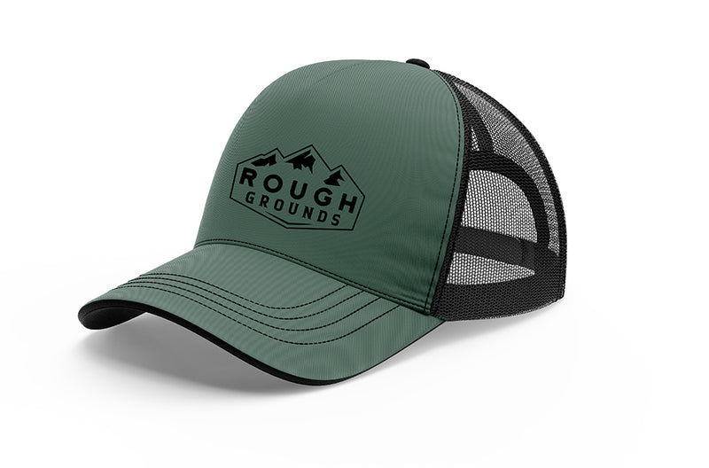 Olive Green Premium Trucker Cap - Rough Grounds