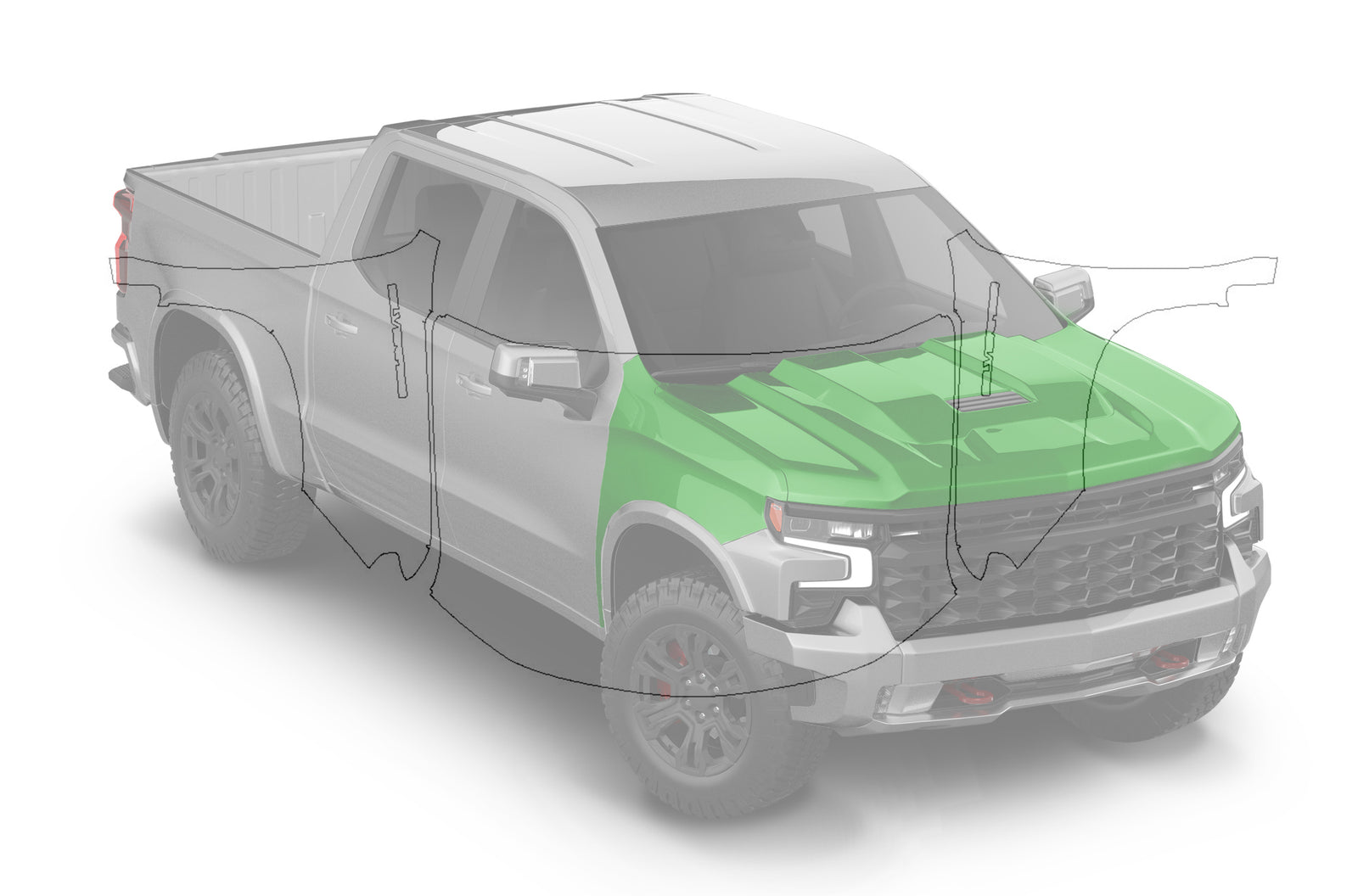 Pre Cut Ppf Chevrolet Silverado 1500 Ltz 2020