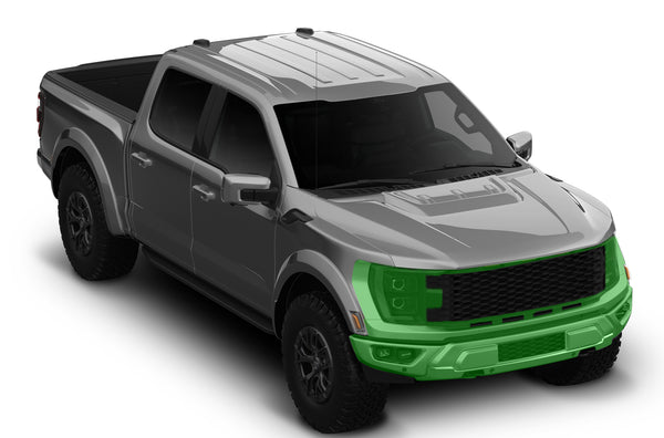 Pre-cut paint protection film (PPF) kit compatible with Ford F150 Raptor (Bumper and Headlamp)
